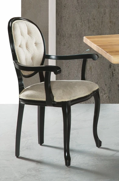 Madalyon Kolçaklı Kapitoneli Sandalye - Resim 9