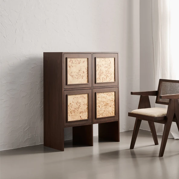 Luna Hazeranlı Ceviz Ahşap Sandalye - Resim 6