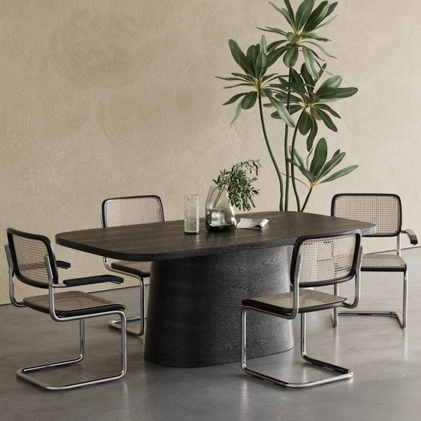 Barocco İtalyan Still Oval Ahşap Yemek Masası 100x180 - Resim 6