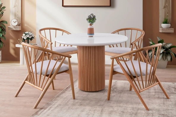 Helsa Teddy Natural Ahşap Sandalye - Resim 4