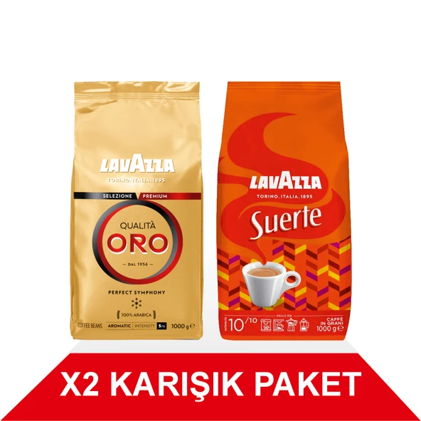 Qualità Oro + Suerte Çekirdek Kahve (1000gr) 2'Li Paket - 1