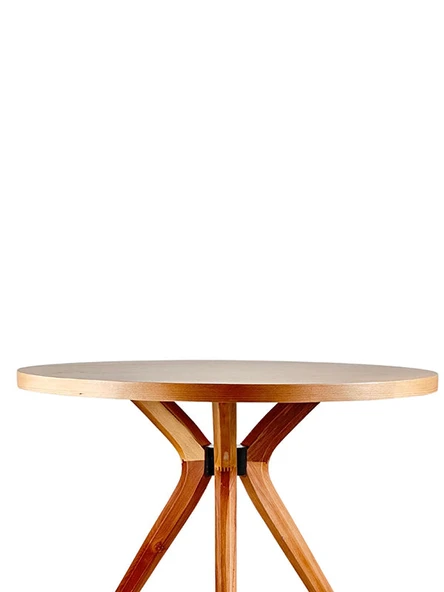 Haven Pergel İskandinav Doğal Ahşap Mutfak Masası 100x100 - Resim 3