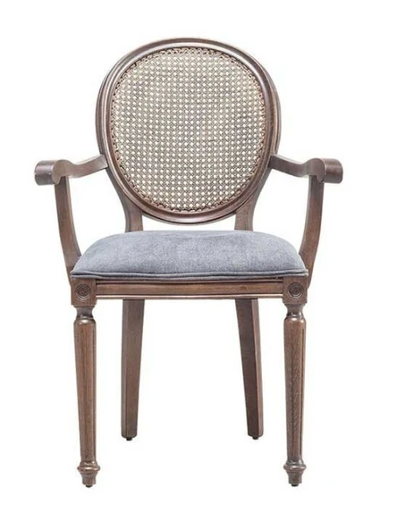 Madalyon Kolçaklı Hazeranlı Ahşap Klasik Sandalye - Resim 12