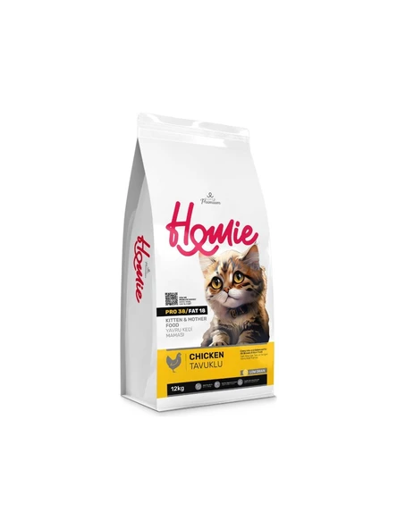 Homie Super Premium Düşük Tahıllı Anne & Yavru Somon Etli Açık Yavru Kedi Maması 1 Kg ürün görseli