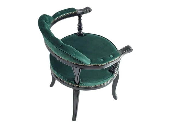 Majesta Kapitoneli Classic Ahşap Sandalye - Resim 12