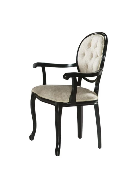 Madalyon Kolçaklı Kapitoneli Sandalye - Resim 2