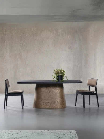 Barocco İtalyan Still Oval Ahşap Yemek Masası 100x200 ürün görseli