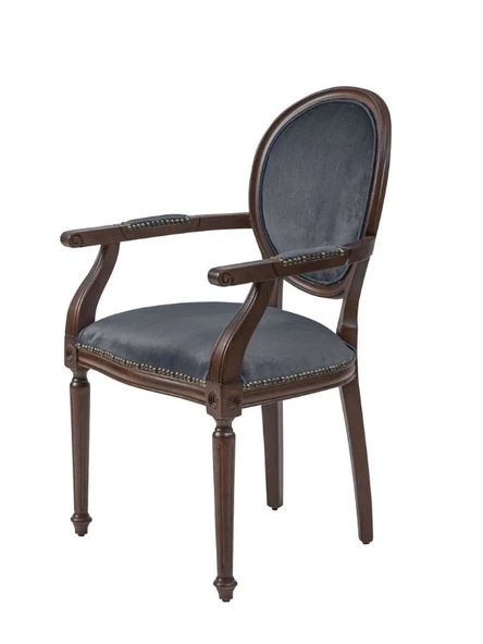 Madalyon Kolçaklı Ahşap Klasik Sandalye - Resim 11