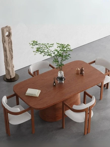 Barocco İtalyan Still Oval Ahşap Yemek Masası 100x180 - Resim 10