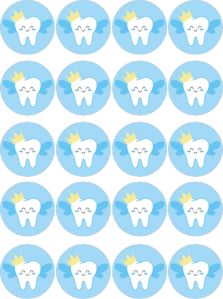 Diş Temalı Yenilebilir Yuvarlak Kurabiye Resim Baskı ürün görseli