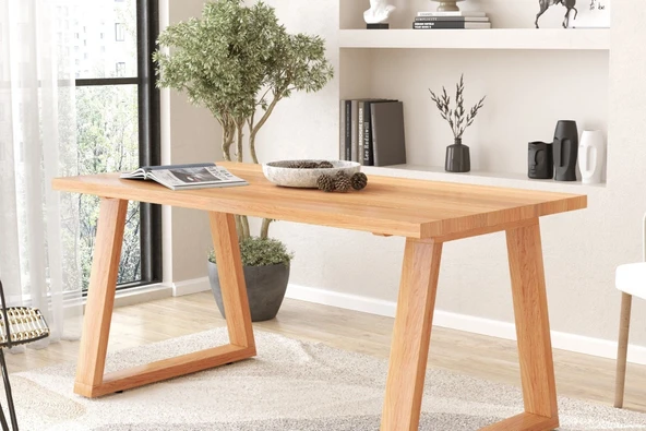 Nepal Ahşap Mutfak Masası 90x170 - Resim 4