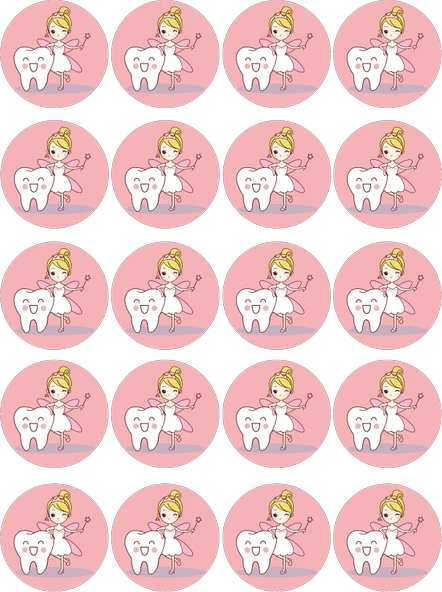 Diş Temalı Yenilebilir Yuvarlak Kurabiye Resim Baskı ürün görseli