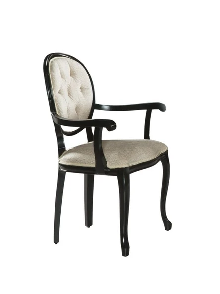 Madalyon Kolçaklı Kapitoneli Sandalye - Resim 6