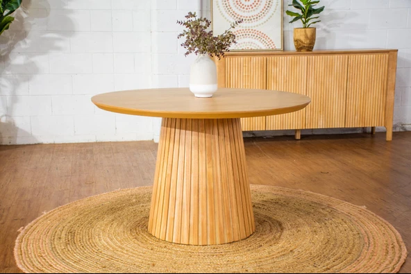 Mistral İskandinav Doğal Ahşap Mutfak Masası 120x120 - Resim 4