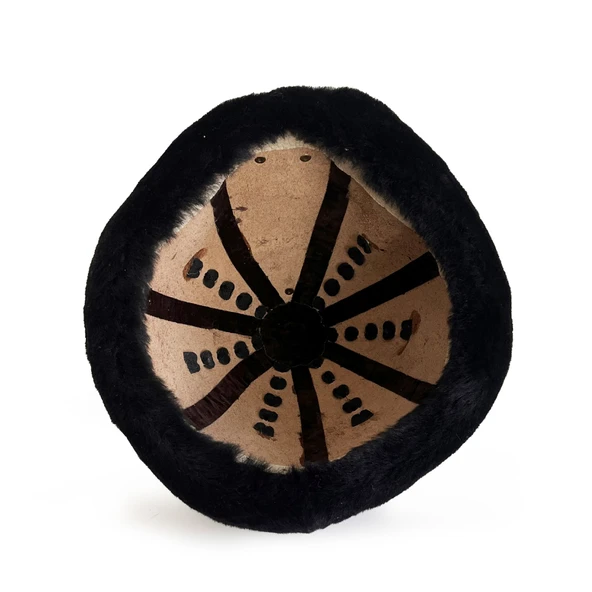 Shark Anatolia Ertuğrul Gazi Kabartma Desen Metal Broş Hakiki Deri Börk Şapka Kahve-Siyah-58 - 6