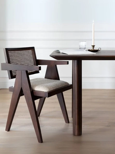 Luna Hazeranlı Ceviz Ahşap Sandalye ürün görseli