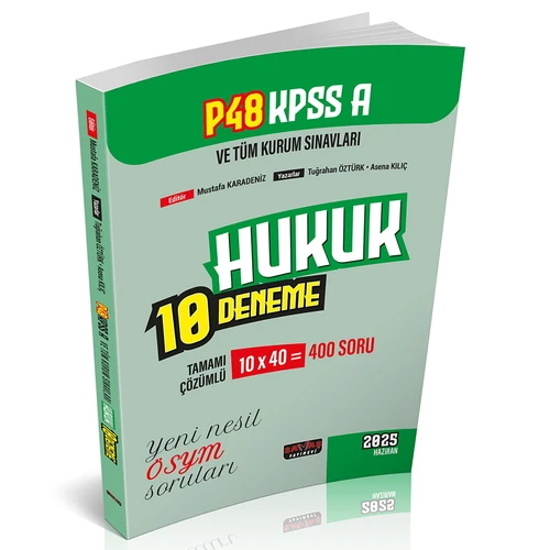 P48 KPSS A Grubu Hukuk 10 Deneme Tamamı Çözümlü Savaş Yayınları 2025 - 1