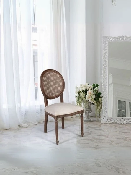 Madalyon Hazeranlı Ahşap Klasik Sandalye ürün görseli