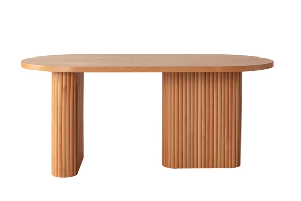 Calista Oval Ahşap Bohem Yemek Masası 90x180 - Resim 8