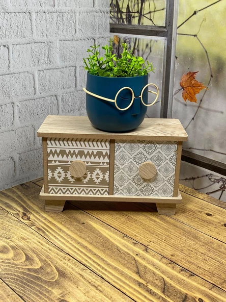 Hometarz Profesör Saksılar Yapay Çimli Sukulent Gözlüklü Saksı Bitki - 5