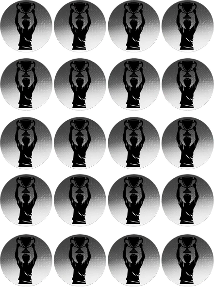 Siyah Beyaz Taraftar Yenilebilir Yuvarlak Kurabiye Resim Baskı ürün görseli