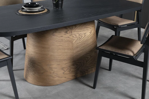 Barocco İtalyan Still Oval Ahşap Yemek Masası 100x200 - Resim 6