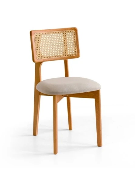 Zeus Bambu Hasırlı Ahşap Bohem Sandalye - Resim 10