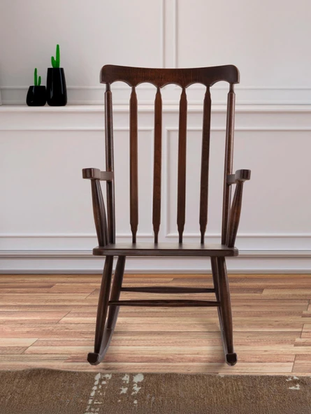 Dakota Rocker Amerikan Retro Ahşap Sallanır Sandalye - Resim 12