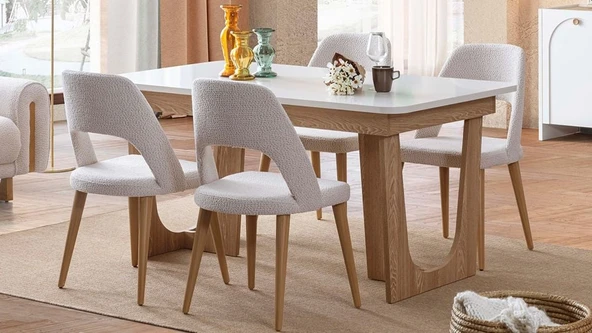 Norveç Natural İskandinav Ahşap Sandalye - Resim 5