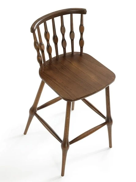 Natura Retro Ahşap Bar Sandalyesi - Resim 2