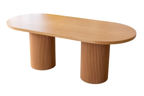 Soleil İskandinav Oval Natural Ahşap Bohem Masa 80x170 - Resim 3