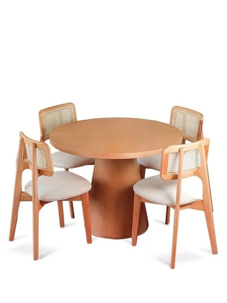 Pissa Natural Ahşap Yemek Masası 100x100 - Resim 2