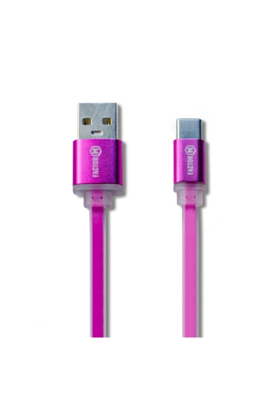 Factor-M Factor M TypeC Data ve Şarj Kablo 3A 1.20M Pembe ( FM3A120TPP )