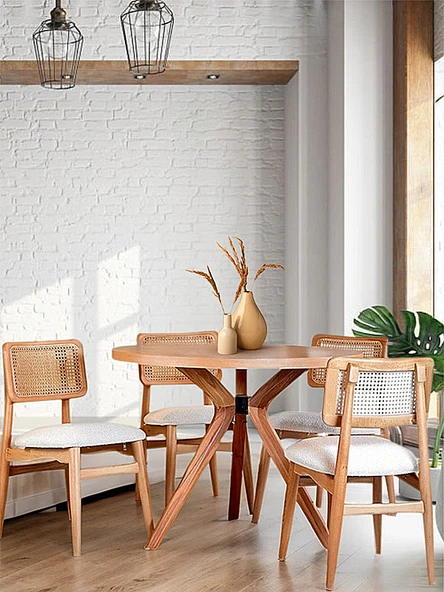 Haven Pergel Natural Ahşap Yemek Masası 90x90 ürün görseli