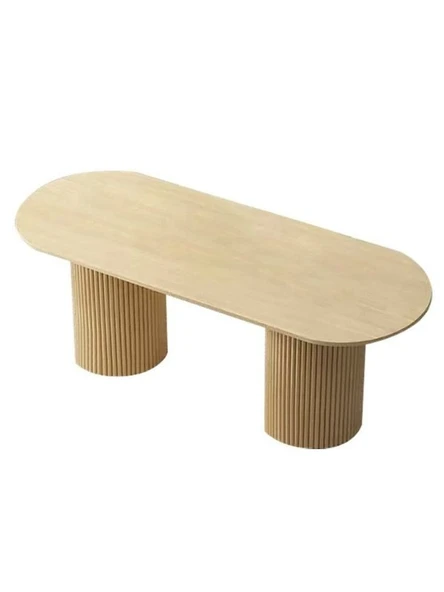 Sierra İskandinav Oval Ahşap Bohem Masa 90x190 - Resim 11