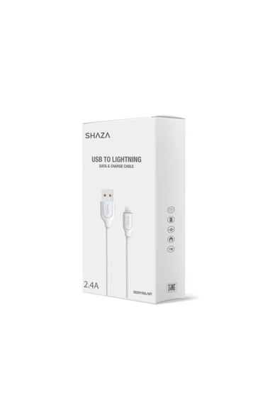 shaza Sg2010ul Usb - Lightning 2.4a 1m Şarj Kablosu - 2