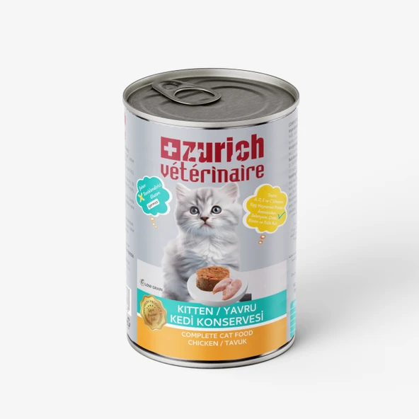 Zurich Veterinaire Pate Tavuklu Yavru Kedi Konservesi  24x415 gr ürün görseli