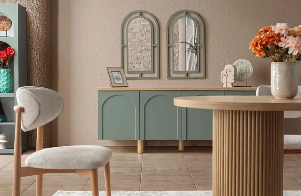 Zenith İskandinav Oval Natural Ahşap Bohem Masa 90x190 - Resim 4