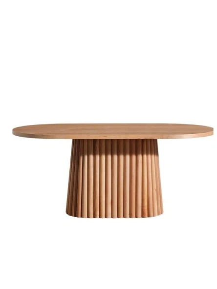 Savana Oval Ahşap Bohem Yemek Masası 80x160 - Resim 5