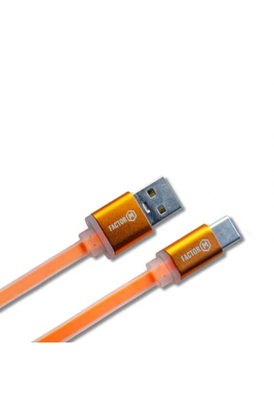 Factor-M Factor M Type-c Data Ve Şarj Kablo 3a 1.20m Turuncu (FM3A120TT)