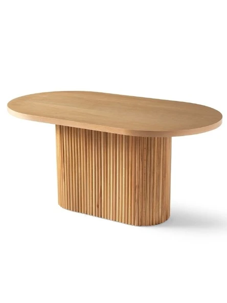 Terra Oval Natural Ahşap Bohem Masa 80x160 ürün görseli 1