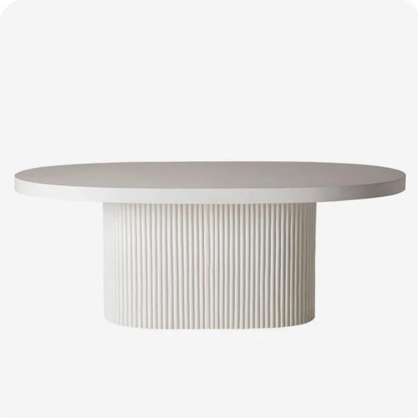 Terra Oval Natural Ahşap Bohem Masa 80x160 - Resim 11