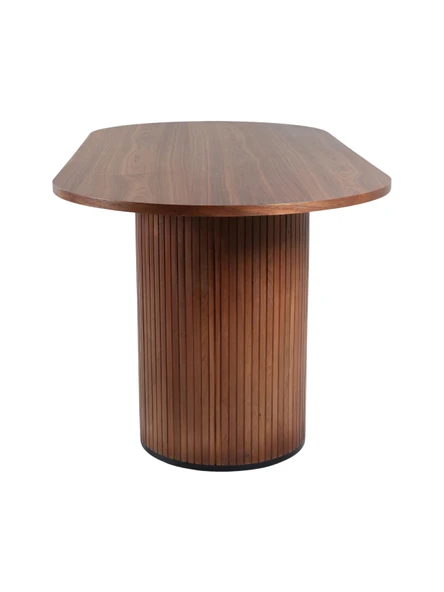 Zeno Oval Ahşap Bohem Yemek Masası 90x200 - Resim 11