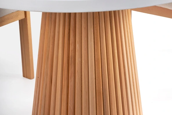 Milas Natural Ahşap Bohem Yemek Masası 110x110 - Resim 11