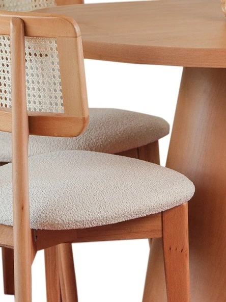 Pissa Natural Ahşap Yemek Masası 100x100 - Resim 5