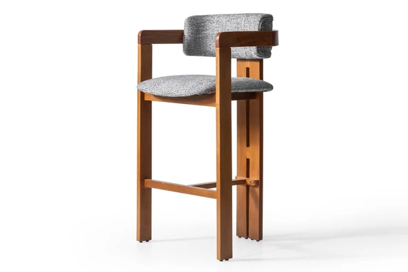 Narvik İskandinav Ahşap Bar Sandalyesi - Resim 6