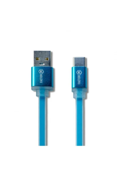 Factor-M Factor M Type-c Data Ve Şarj Kablo 3a 1.20m Mavi (FM3A120TP)
