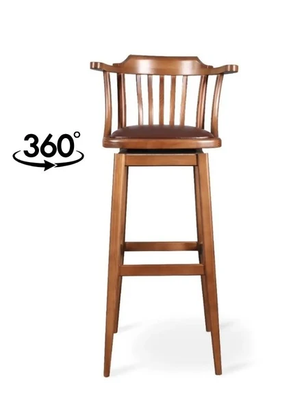 Arven Döner Ahşap Bar Sandalyesi - Resim 11