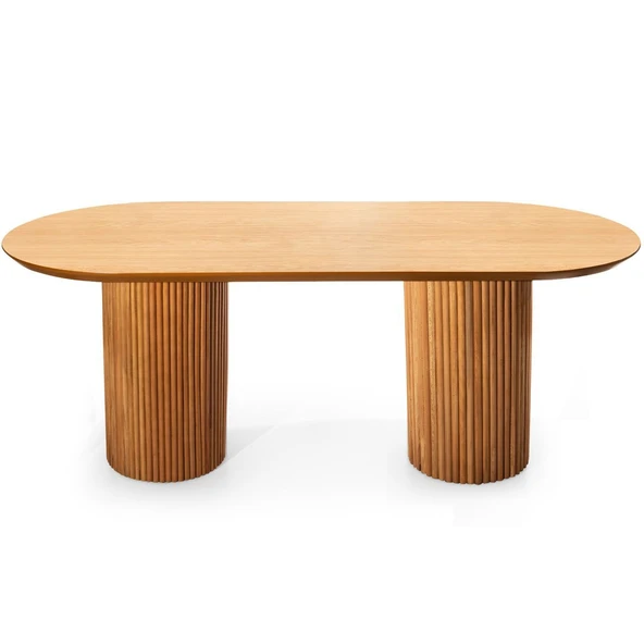 Sierra İskandinav Oval Natural Ahşap Bohem Masa 90x180 - Resim 6