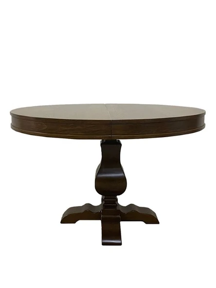 Orleans Fransız Klasik Still Yuvarlak Açılır Ceviz Masa 100x100 ürün görseli 1